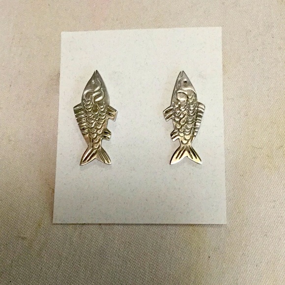 Fish pierced 1-1/2” Earrings, Mexico - Picture 1 of 5